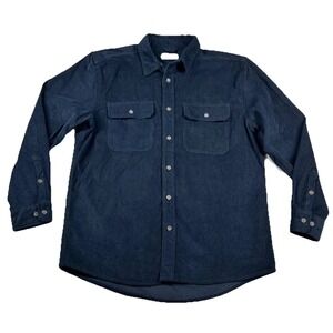 Line of Trade Corduroy Shirt Mens 2xl Shacket Chore Overshirt Navy Blue Buttons